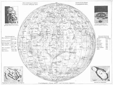 Map of the Moon, Andrees Allgemeiner Handatlas, 1st Edition, Leipzig (Germany) 1881, Page 4